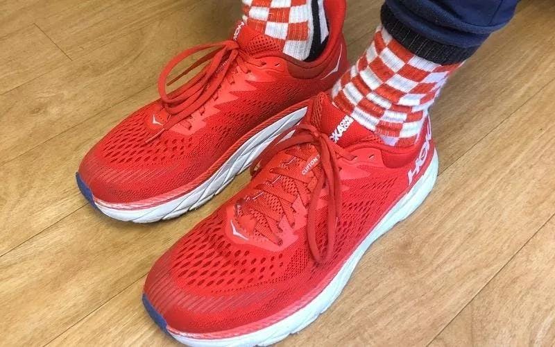 Nurse's size-12, red sneakers are his 'accountability shoes'